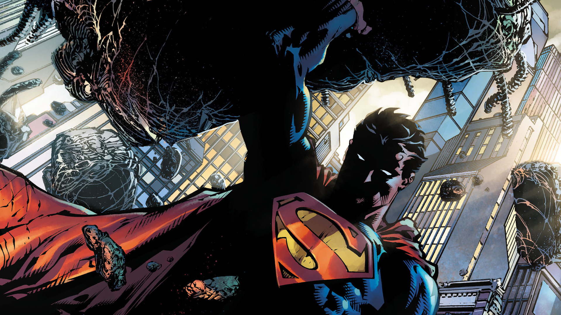Superman contro mostro fumetto, 1920x1080 1080p, Desktop