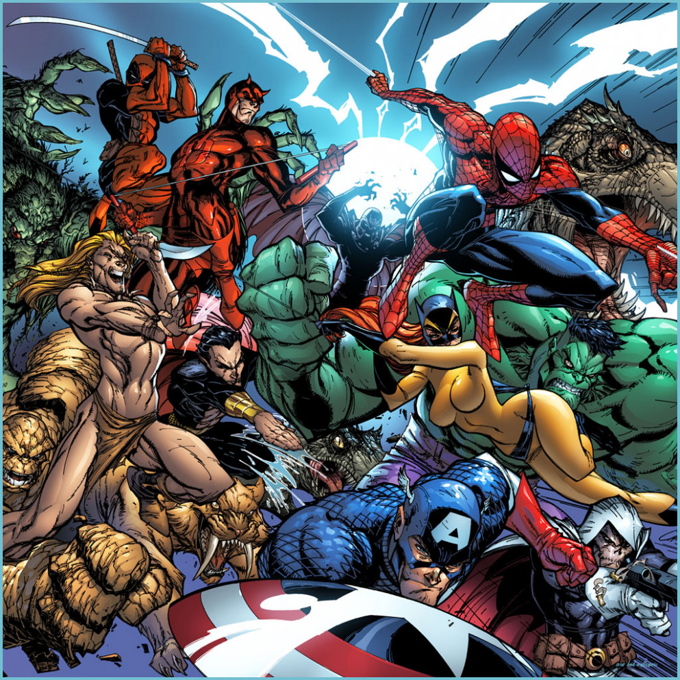 Supereroi Marvel gruppo fumetto, 993x993 HD, iMac