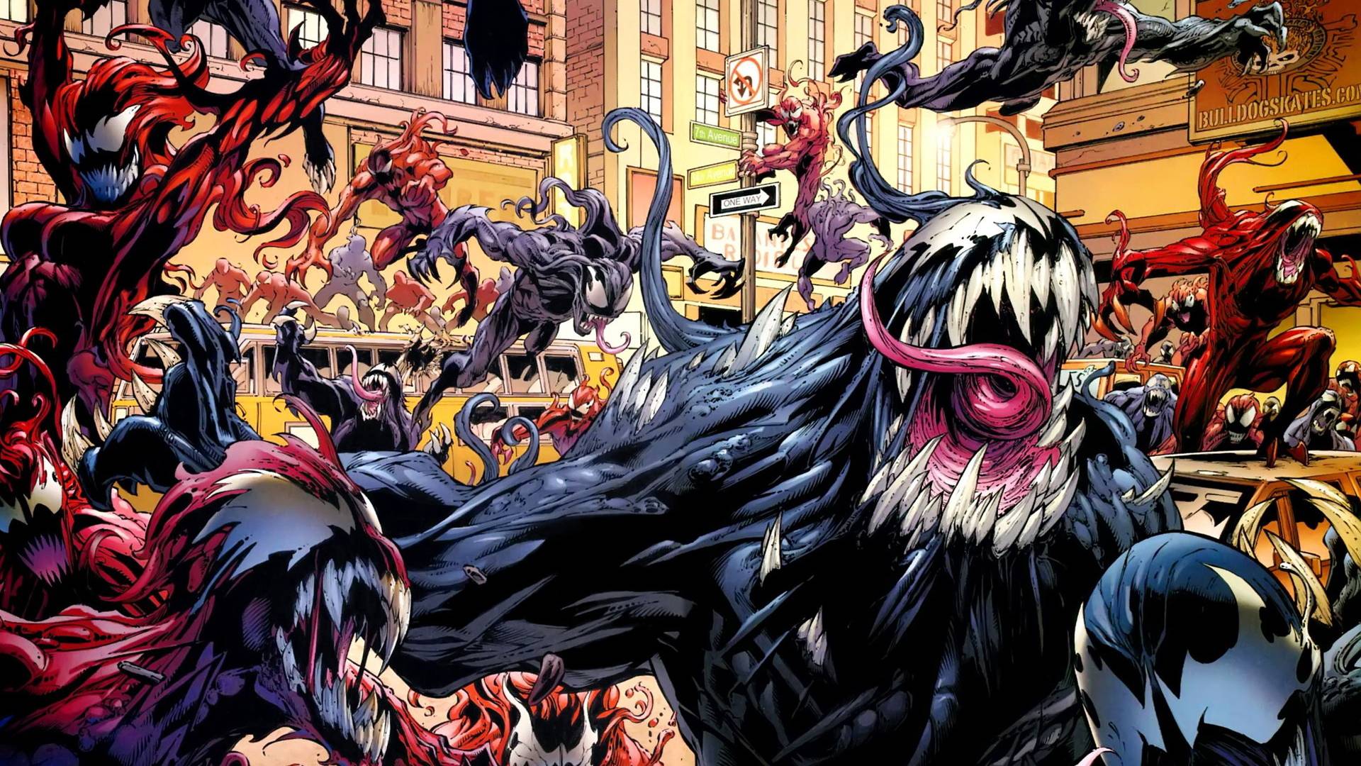 Venom e Carnage battaglia fumetto, Marvel, 1920x1080 Full HD 1080p, Desktop