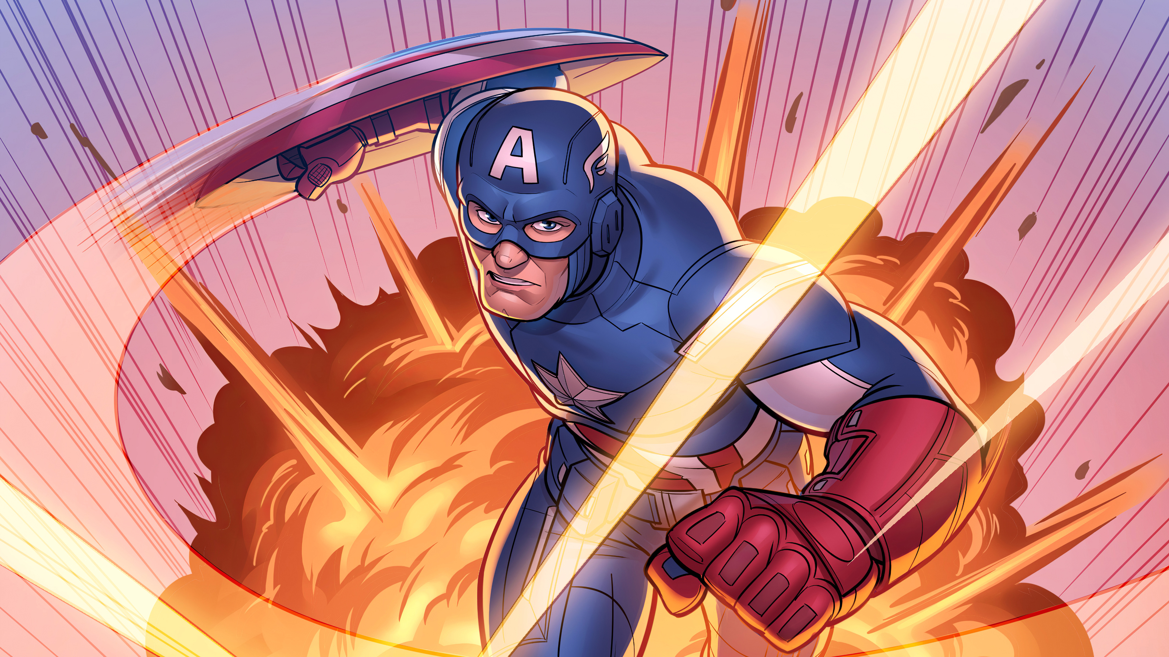 Captain America stile fumetto, 3840x2160 4K Ultra HD, Monitor 4K