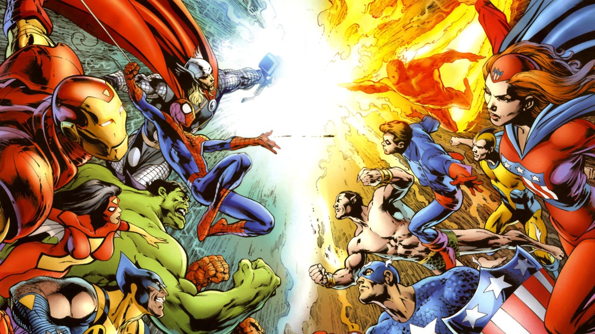 Supereroi Marvel scontro fumetto, MCU, 1920x1080 Full HD 1080p, Desktop