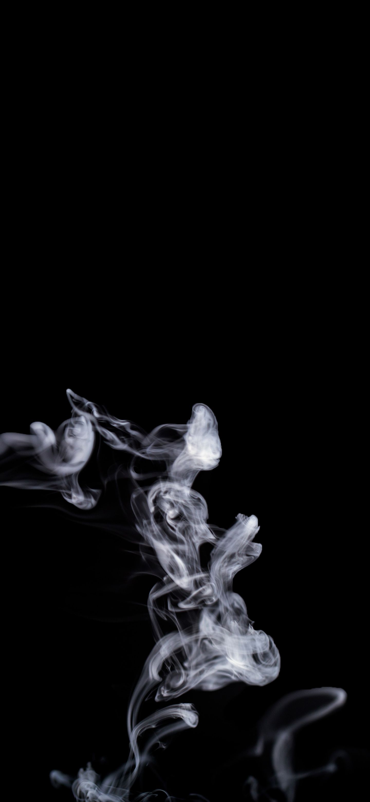Fumo bianco su sfondo nero, 1440x3120 Verticale, Telefono