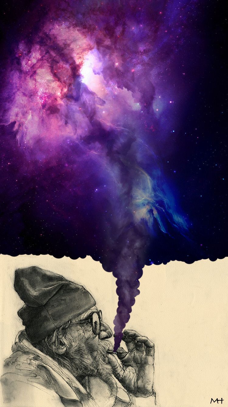 Uomo che fuma pipa, galassia fumo, 750x1334 Full HD Verticale, iPhone Air