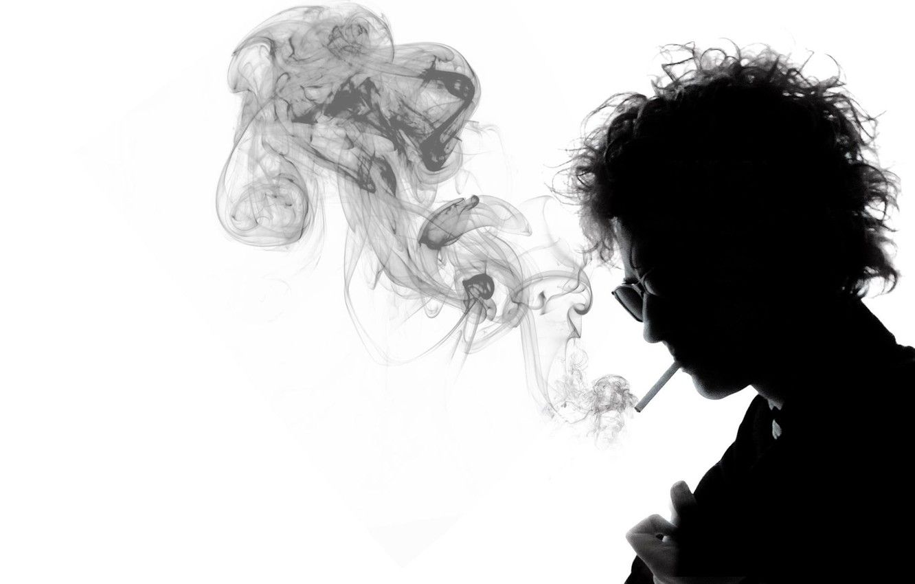 Silhouette uomo fuma sigaretta, 1332x850 HD, Desktop