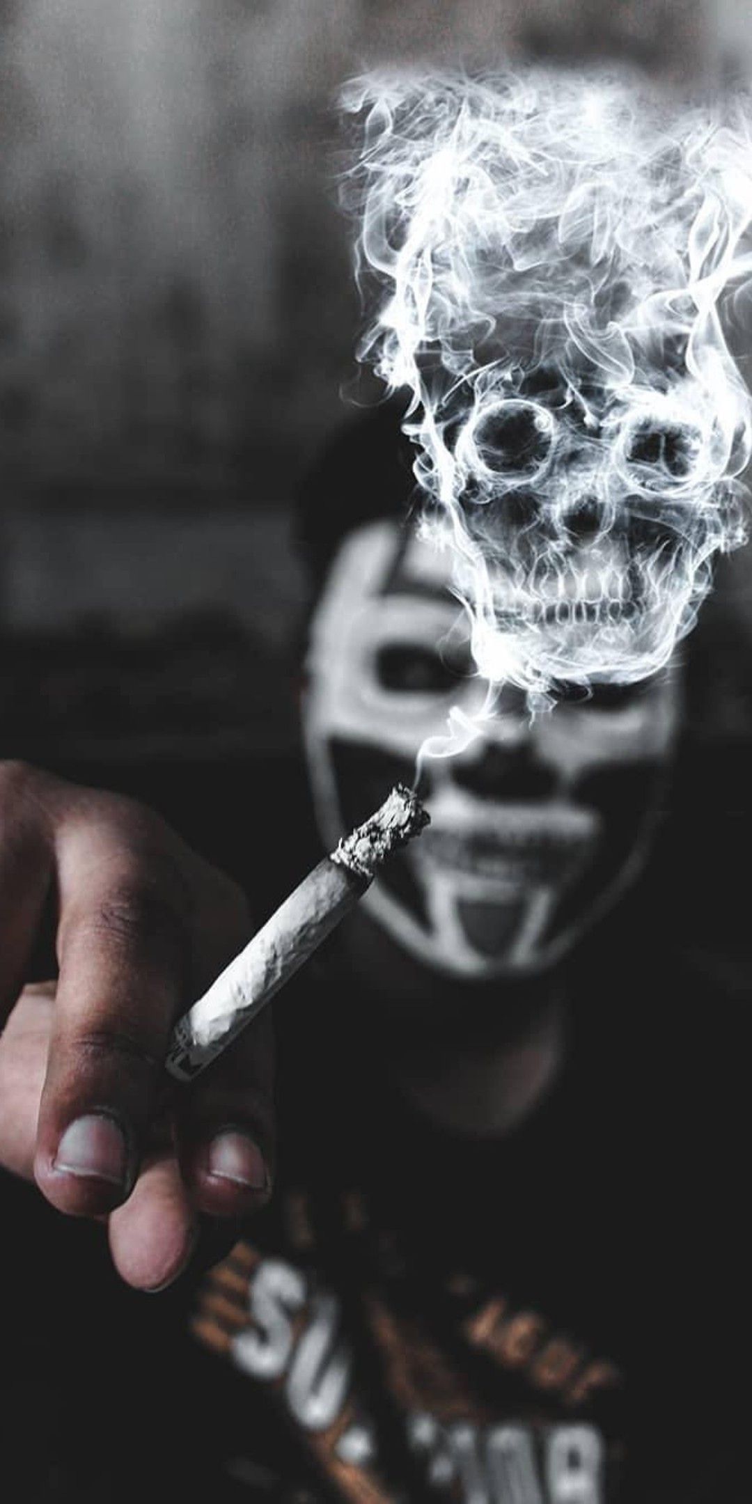 Teschio di fumo, maschera bianca, 1080x2160 Full HD Verticale, Samsung Galaxy