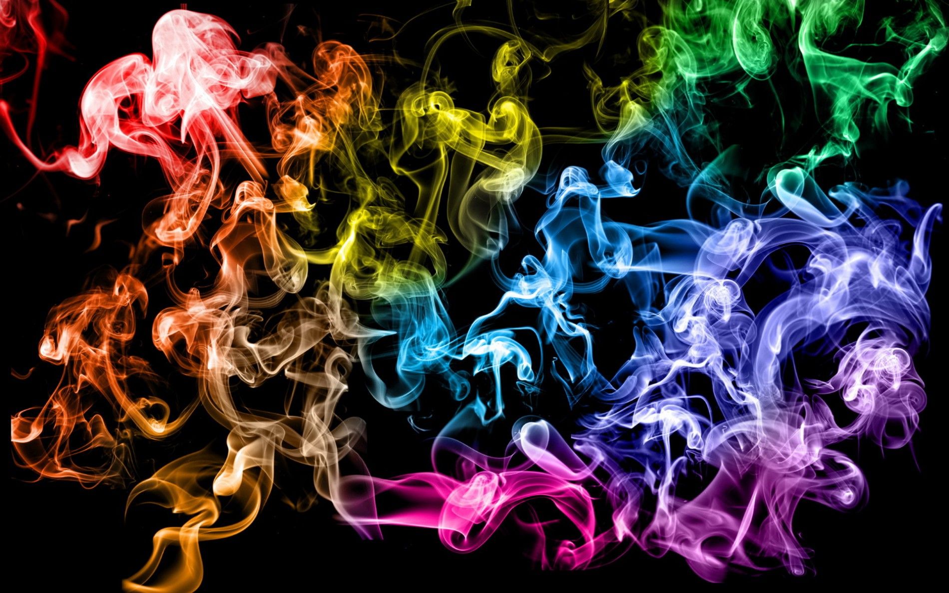 Fumo colorato astratto su nero, 1900x1188 HD Ready, PC