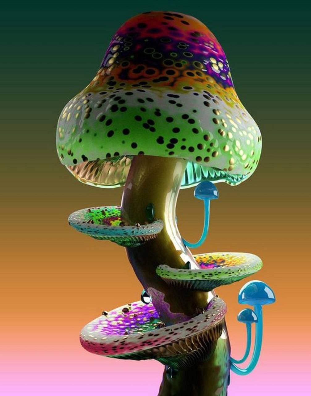 Fungo colorato fantasy digitale, 1007x1280 Full HD Verticale, Smartphone