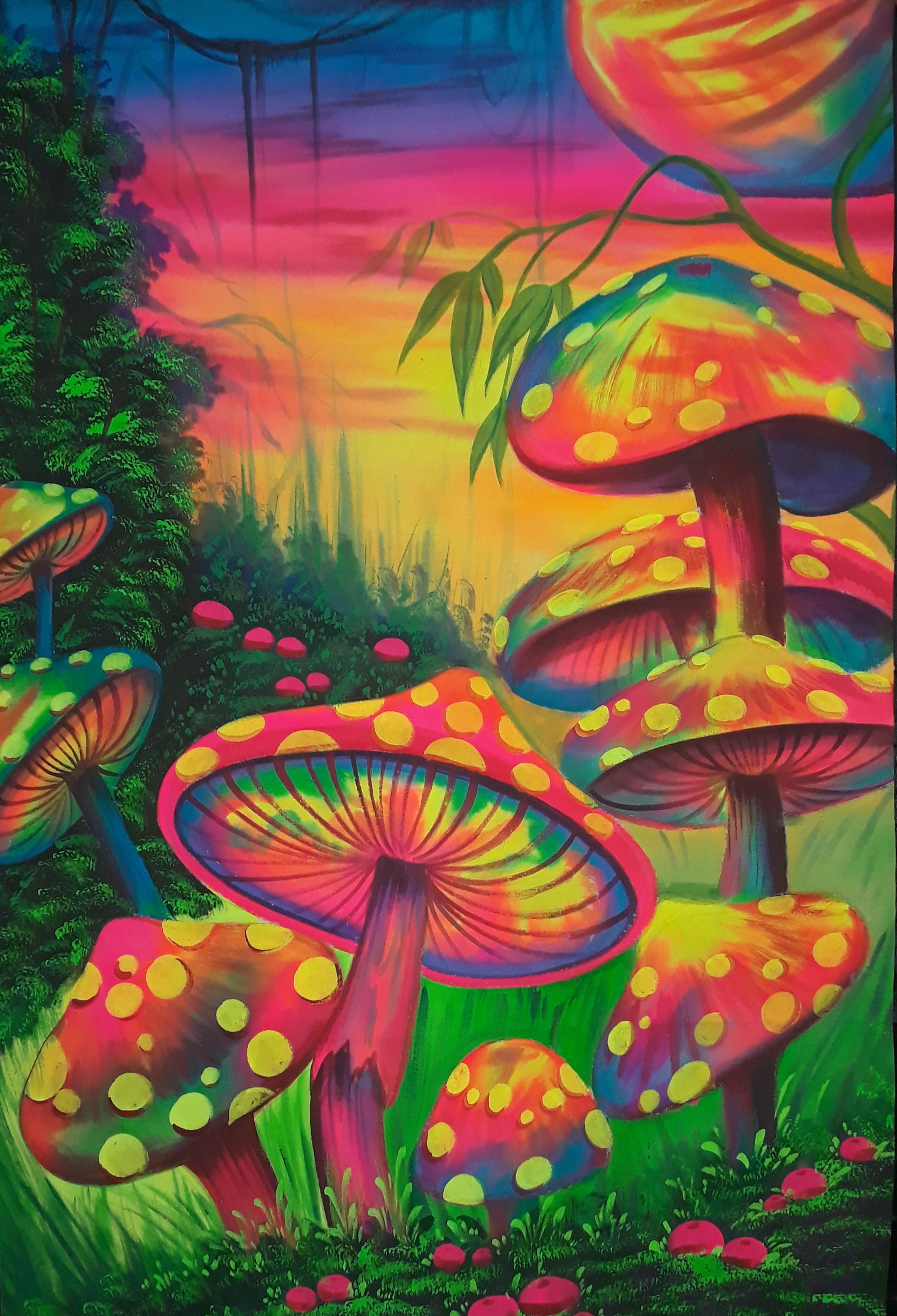 Funghi neon psichedelici colorati, 2161x3168 Full HD Verticale, iPhone