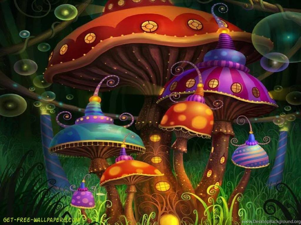 Funghi magici fantasy colorati, 1024x768 HD, PC Desktop