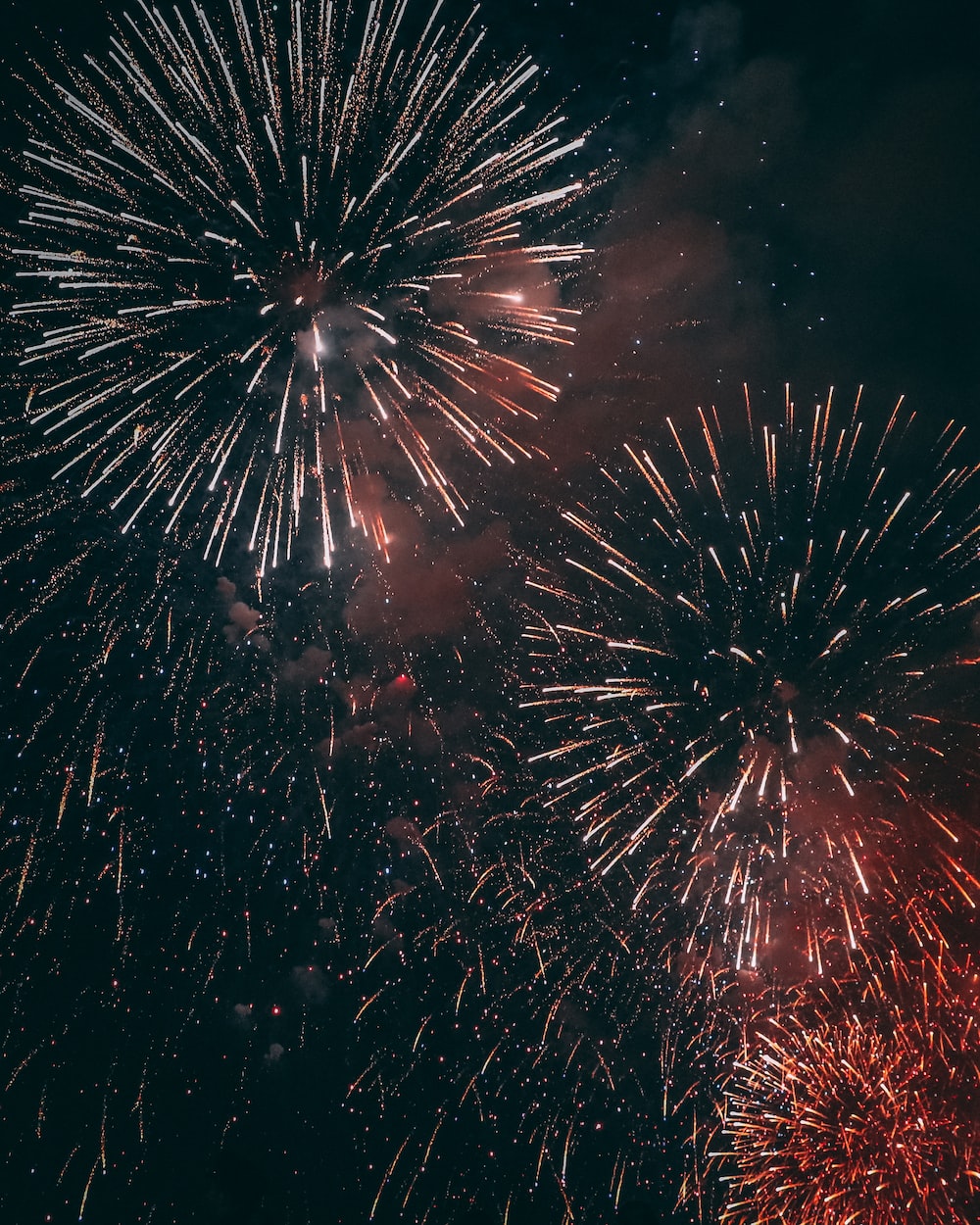 Fuochi d'artificio rossi cielo notturno, 1000x1250 Verticale, Mobile