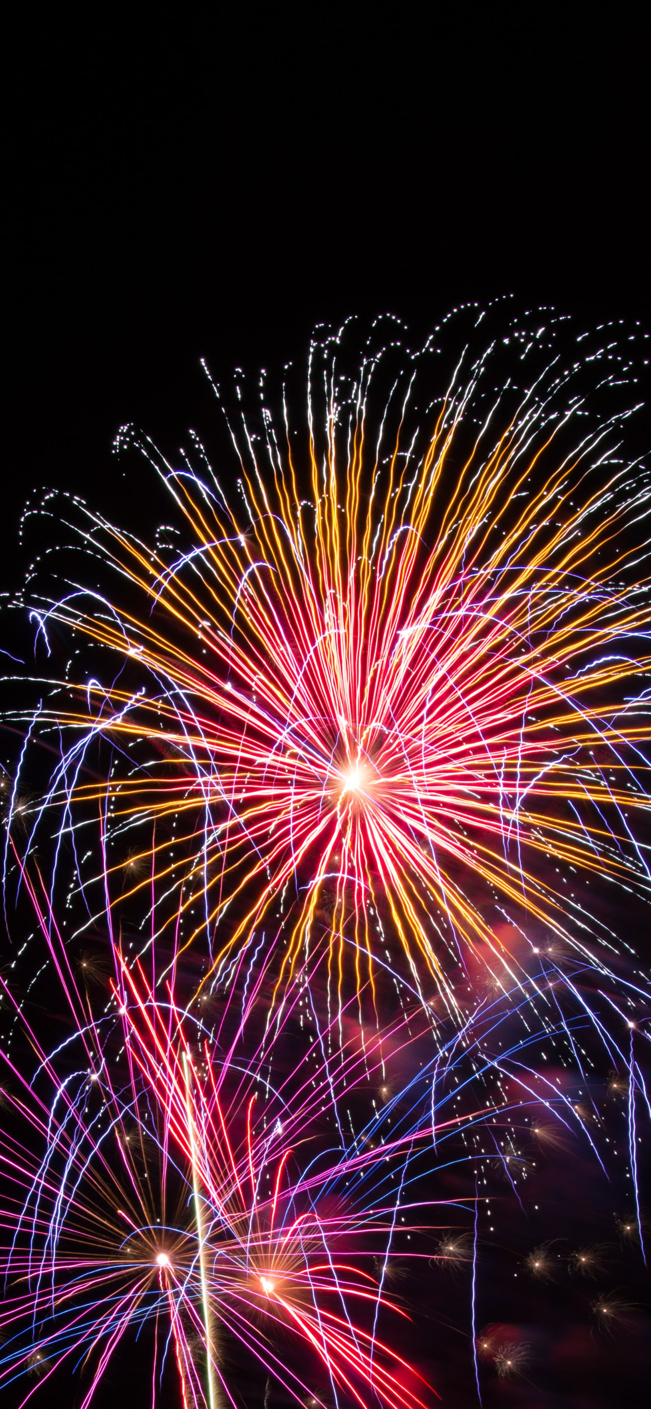 Fuochi d'artificio rosa e oro, 1284x2778 Full HD Verticale, Smartphone
