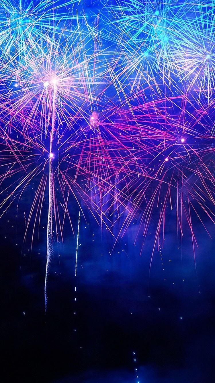 Fuochi d'artificio blu e rosa, 750x1334 Full HD Verticale, iPhone