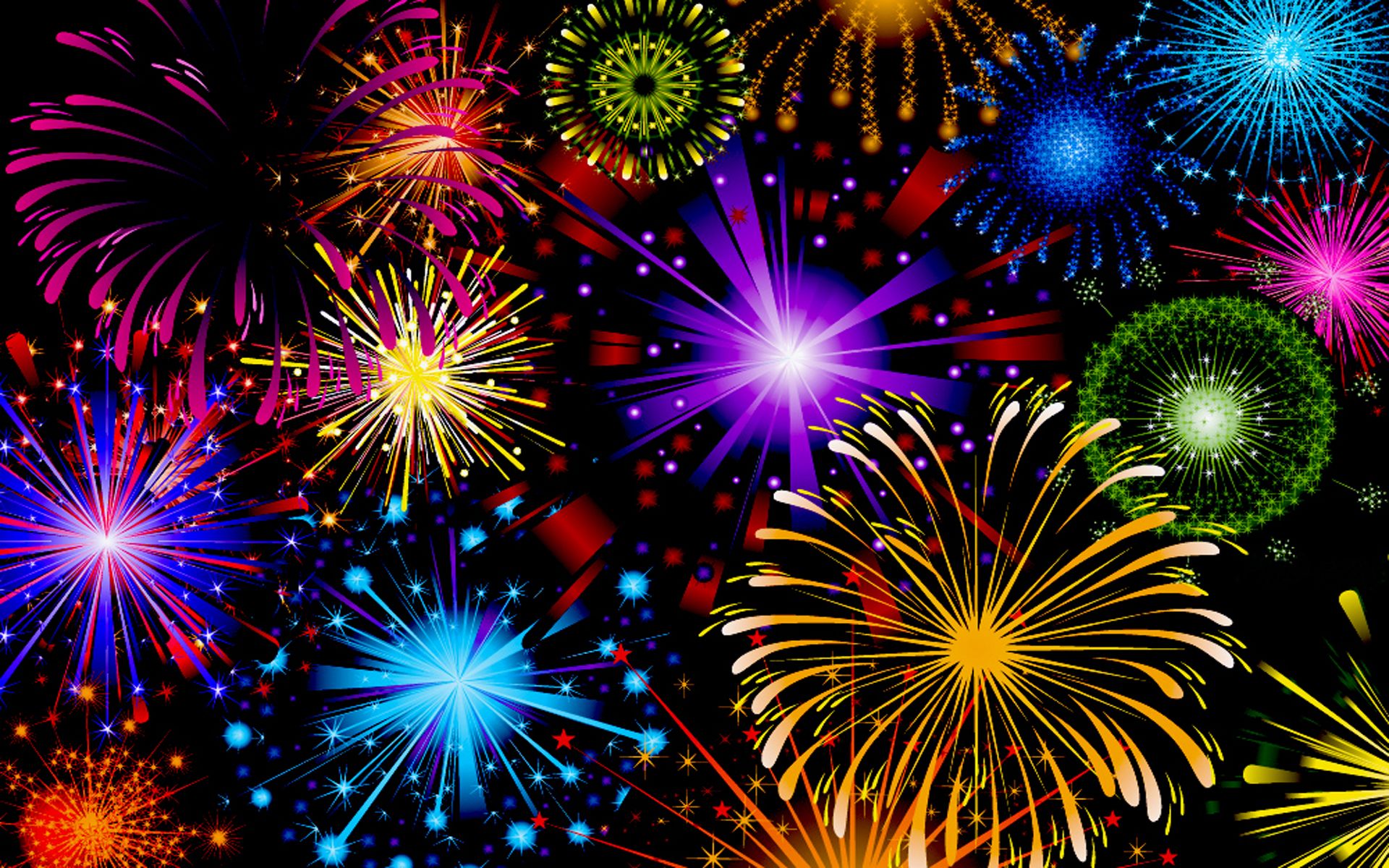 Fuochi d'artificio colorati sfondo nero, 1920x1200 Full HD+, Desktop