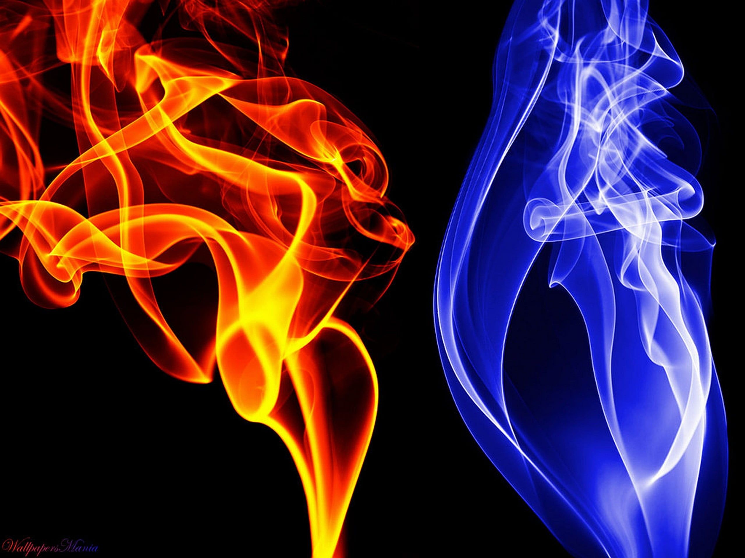 Fiamme rosse e blu astratte, 2560x1920 2K, Desktop