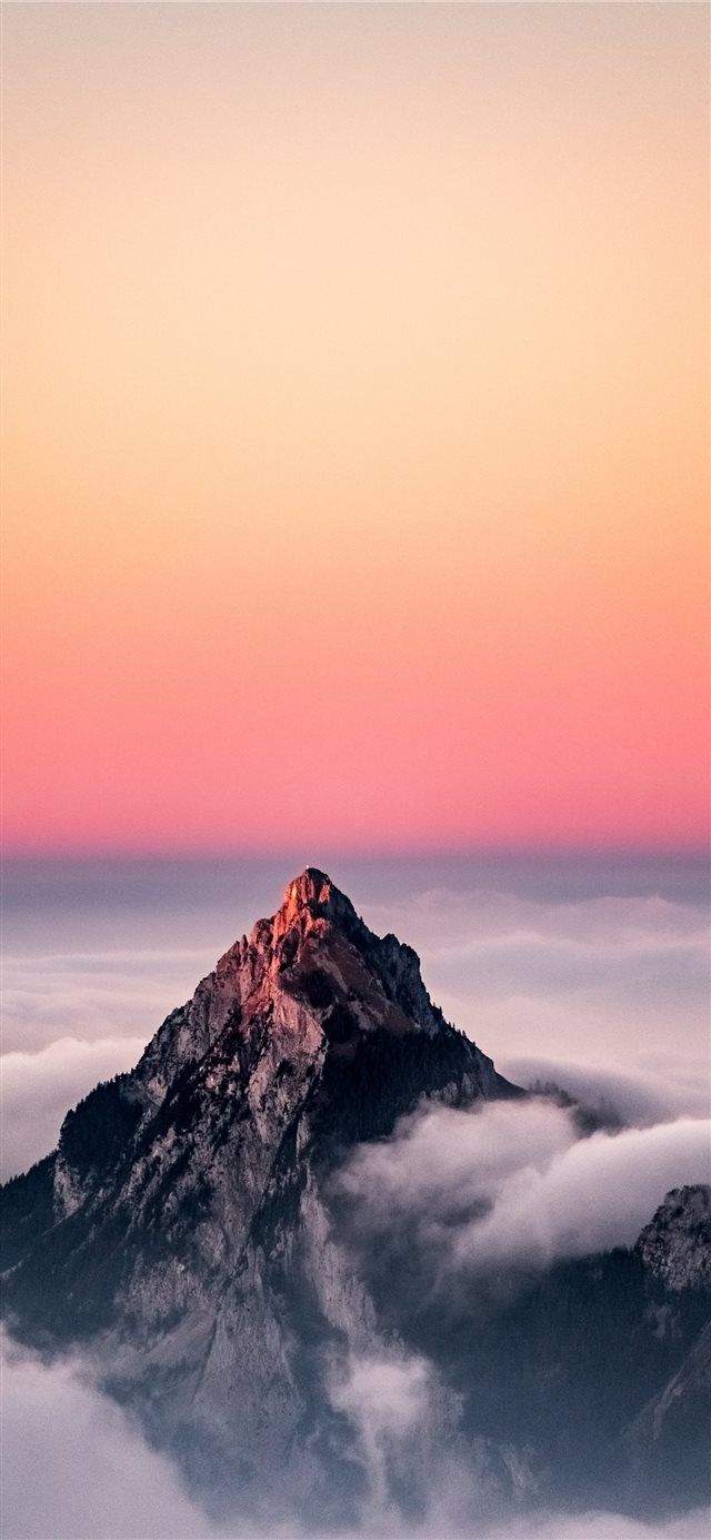 Picco montano tramonto rosa, 640x1385 Verticale, Mobile