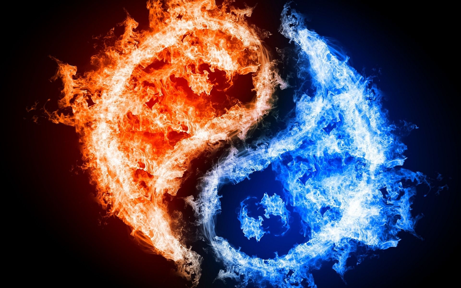 Yin yang fuoco e ghiaccio, 1920x1200 WUXGA, PC Desktop