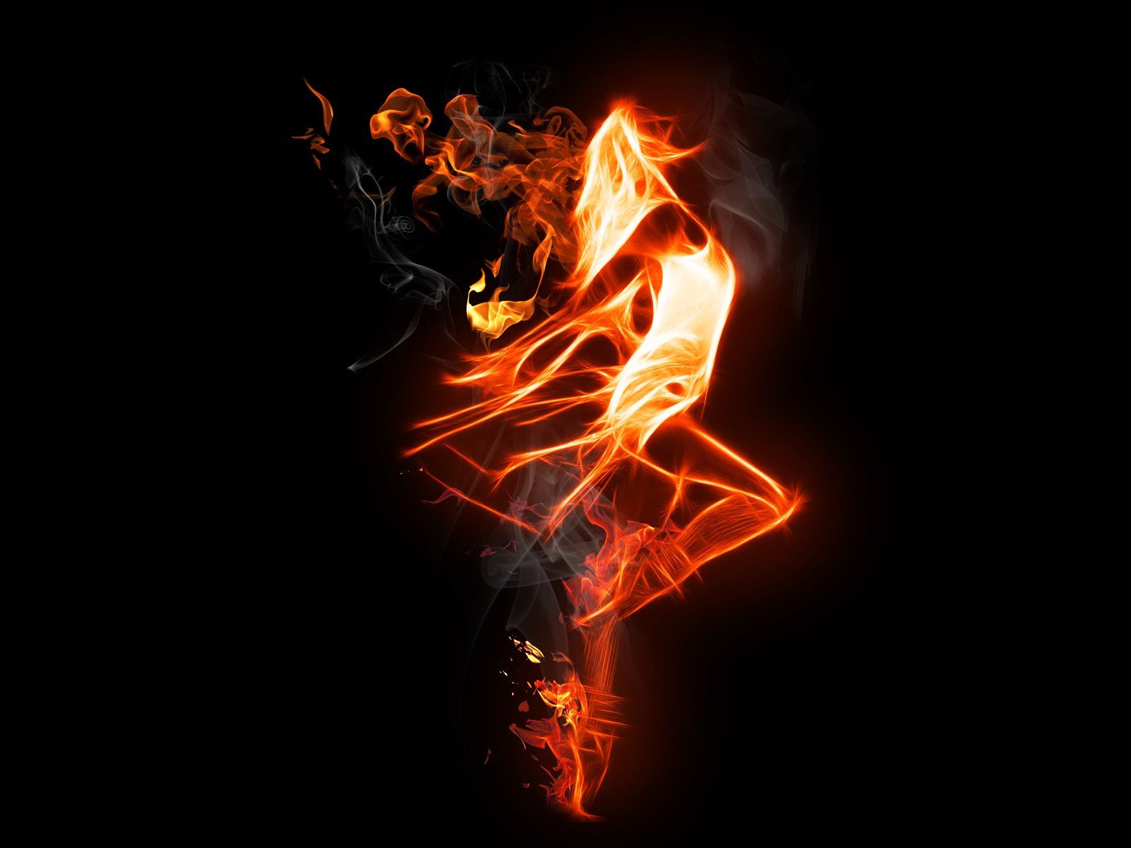 Figura femminile di fuoco, 1600x1200 HD, Laptop