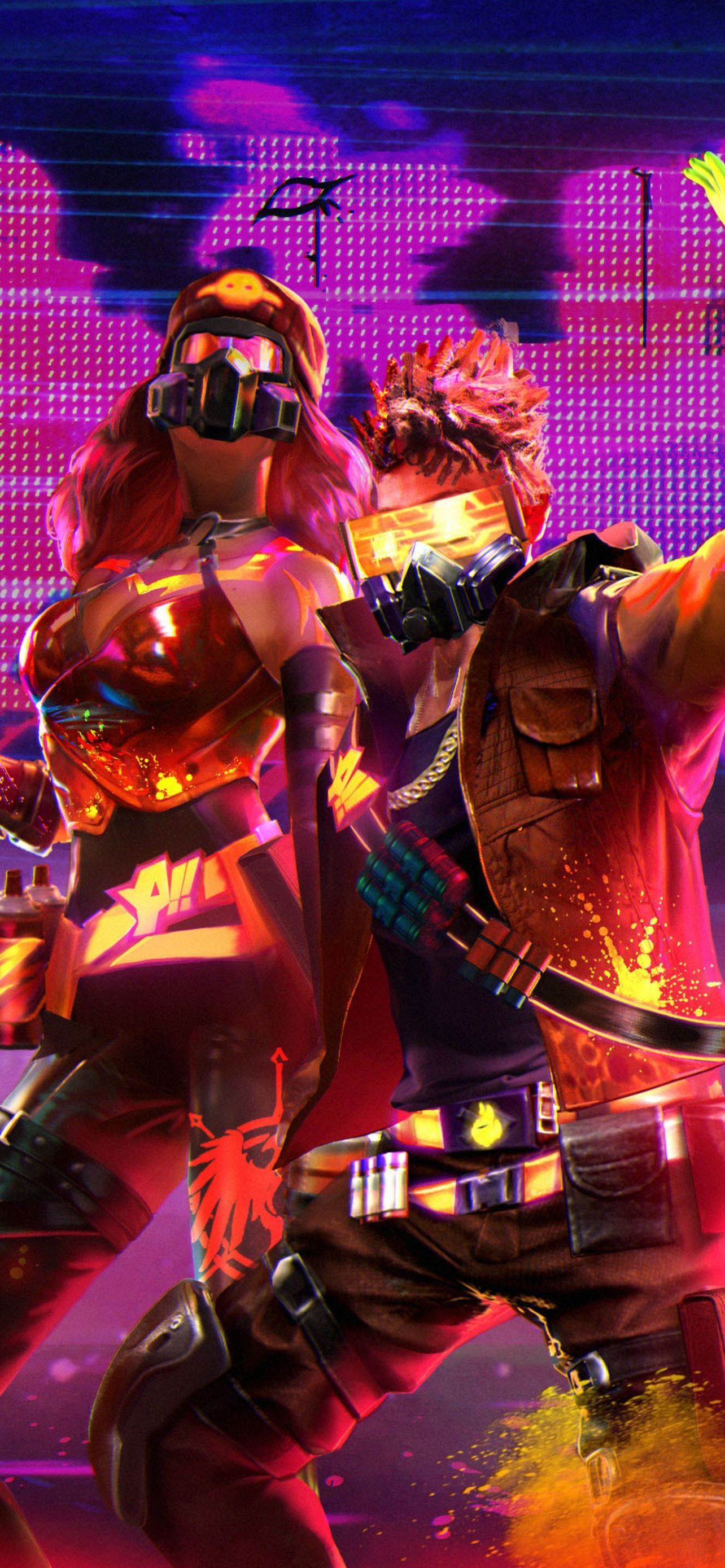 Personaggi Free Fire tema fuoco, 1284x2778 Full HD Verticale, iPhone