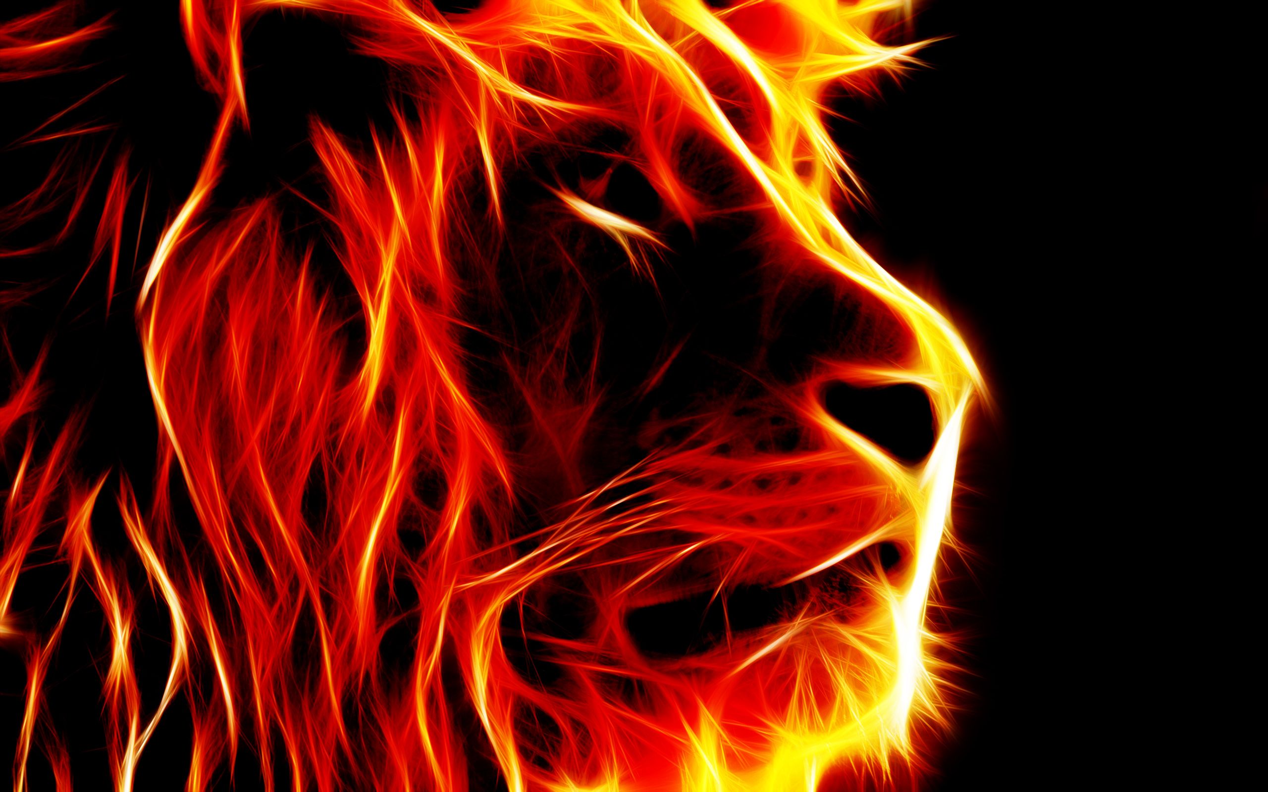 Leone di fuoco fractal, 2560x1600 2K+, PC