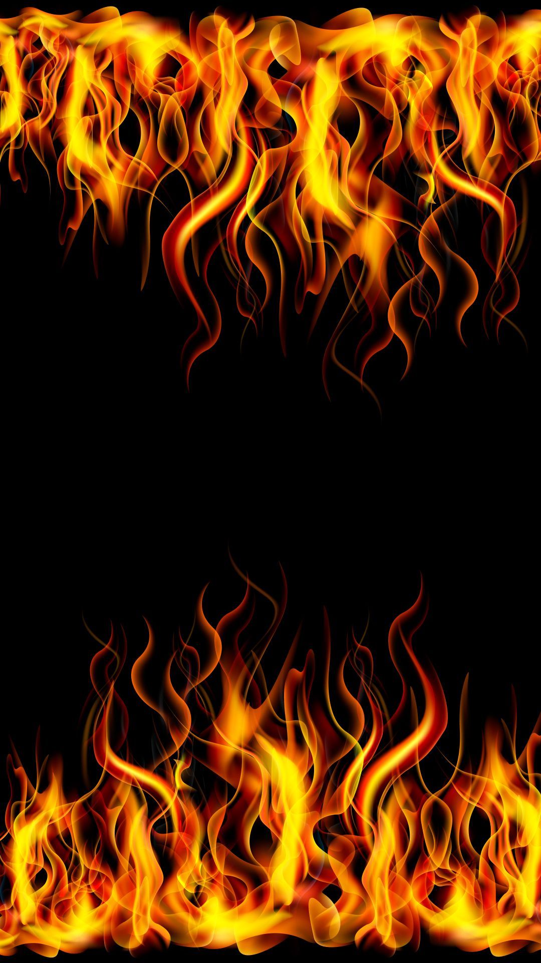 Fiamme arancioni su sfondo nero, 1080x1920 Verticale, Samsung Galaxy