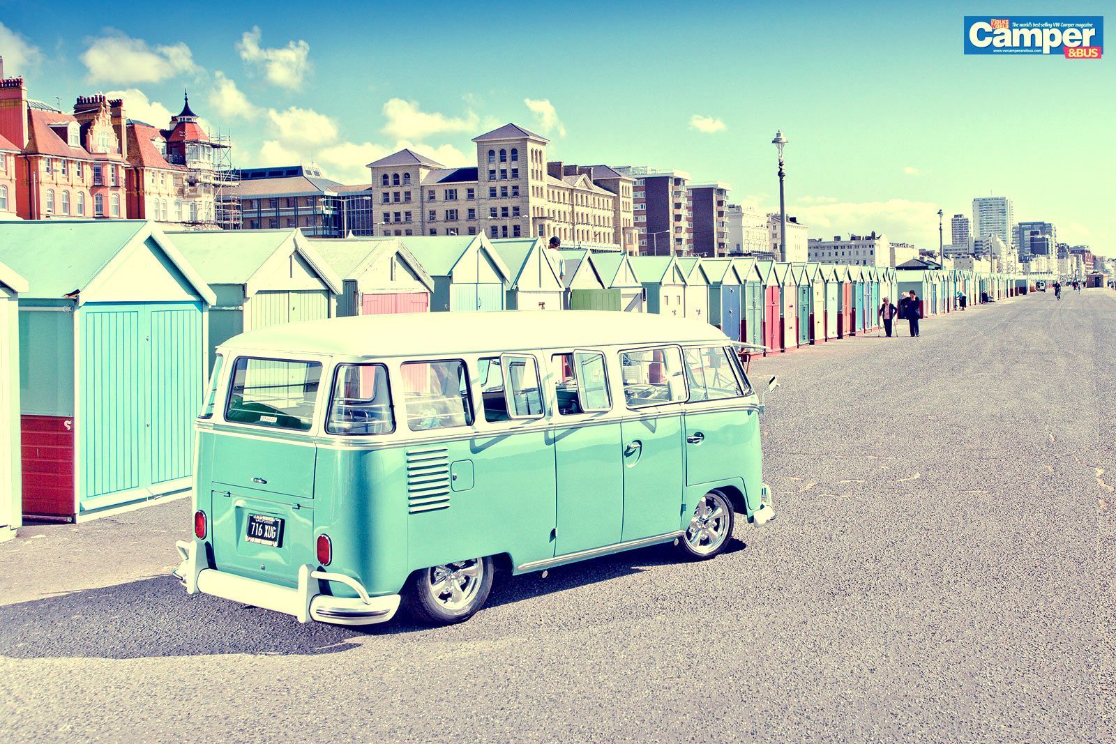 Furgone VW verde in spiaggia, 1600x1067 HD, PC