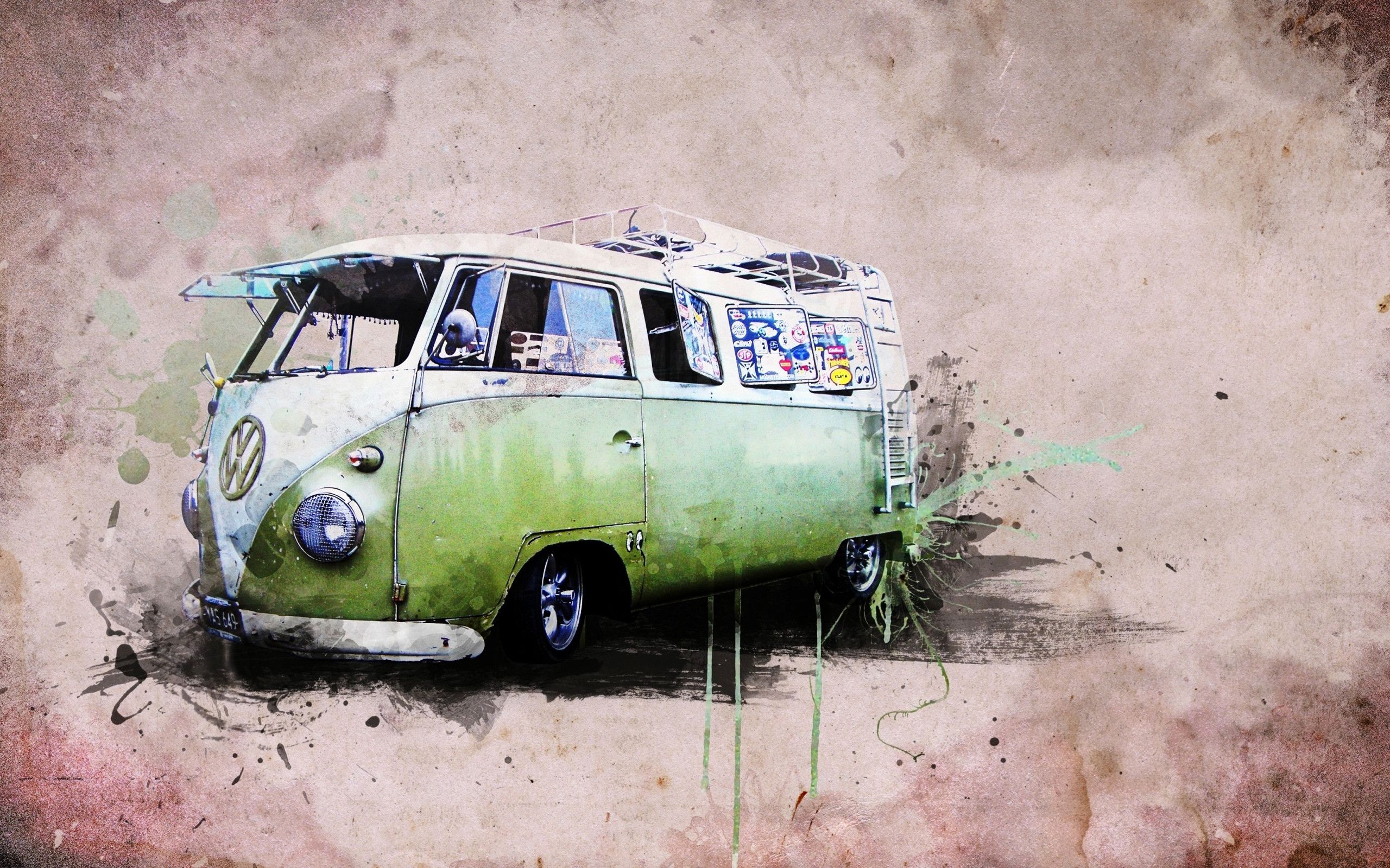 Furgone VW giocattolo su strada, 1366x768 720p, Laptop