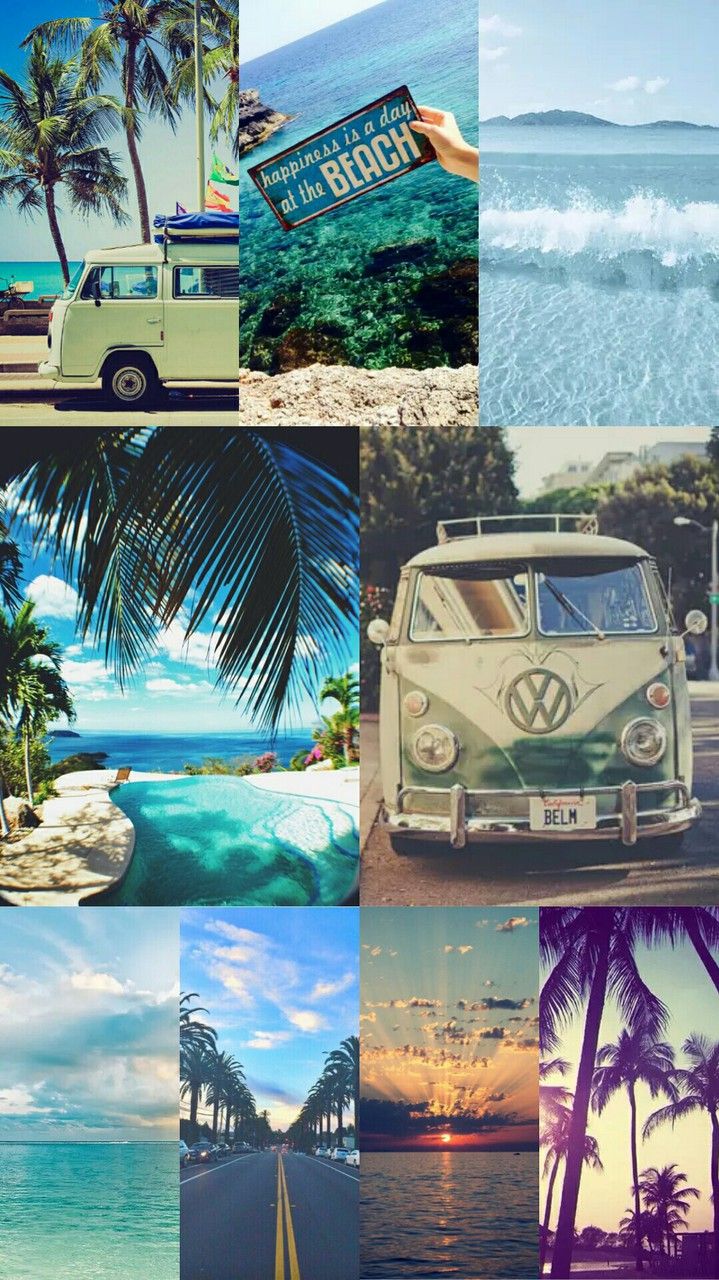 Furgone VW spiaggia collage, 719x1280 Full HD Verticale, Realme