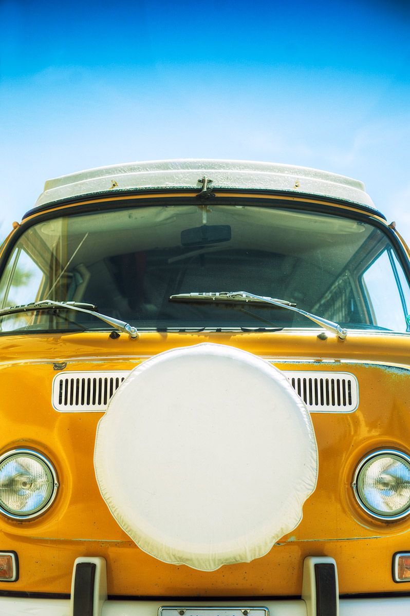Furgone VW giallo vintage, 798x1200 Verticale, Telefono