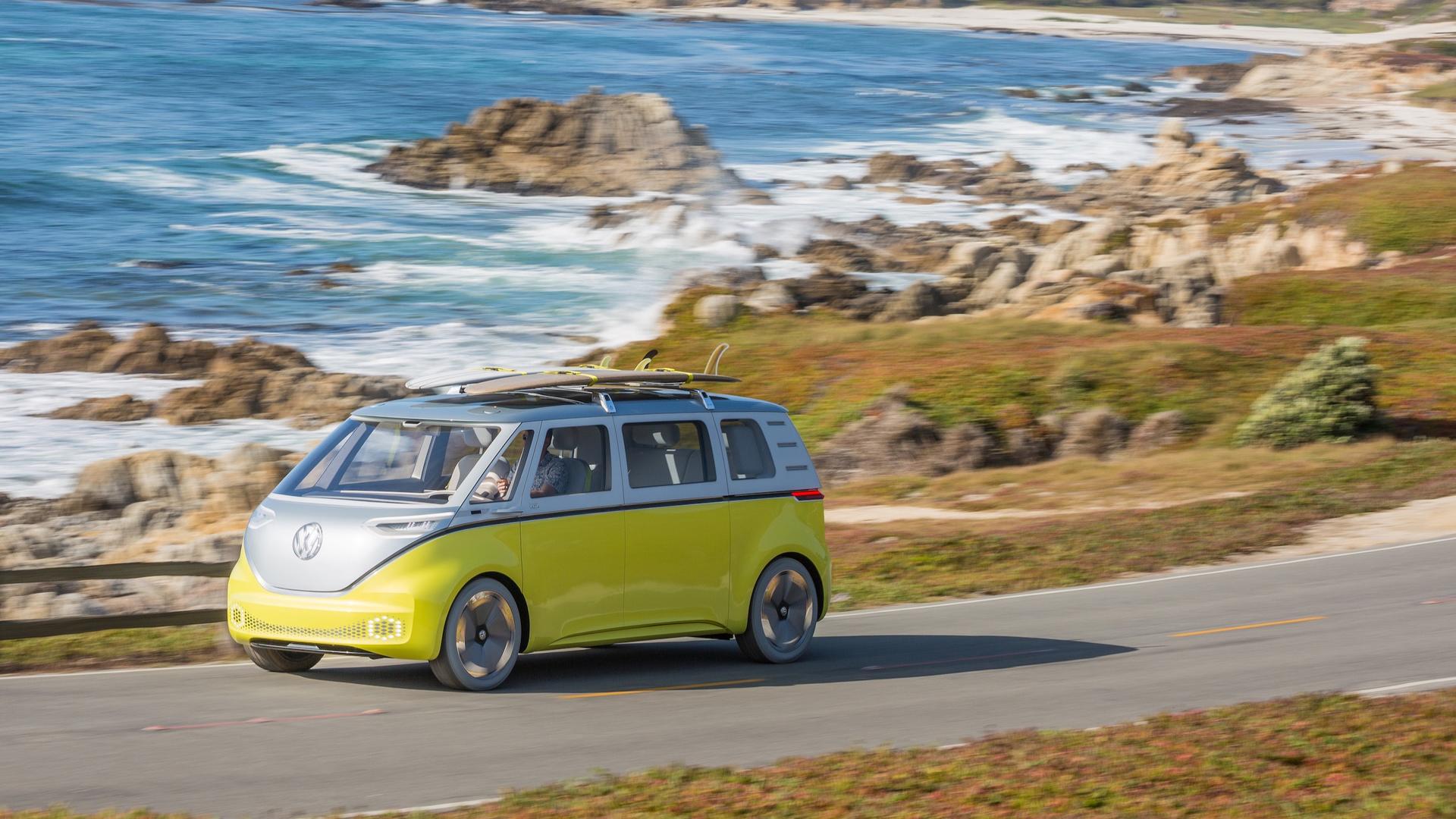 Furgone VW ID Buzz giallo costa, 1920x1080 1080p, PC Desktop