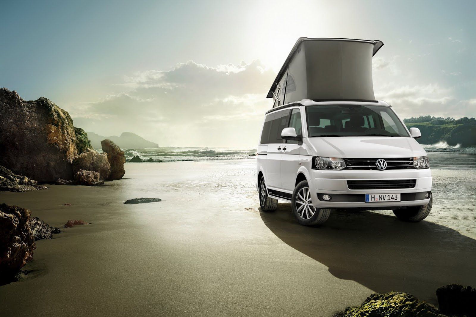 Furgone VW California bianco spiaggia, 1600x1067 HD, Laptop