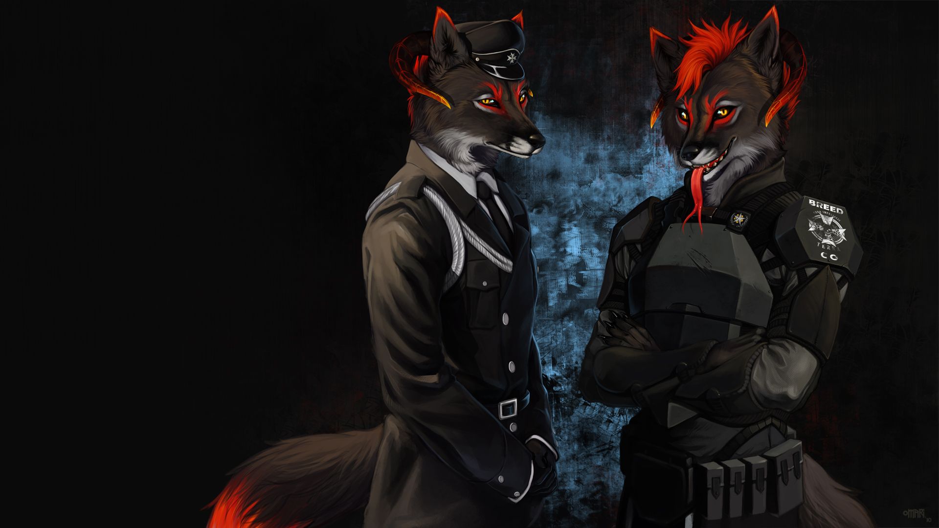 Due personaggi furry lupo rosso, 1920x1080 Full HD 1080p, Desktop