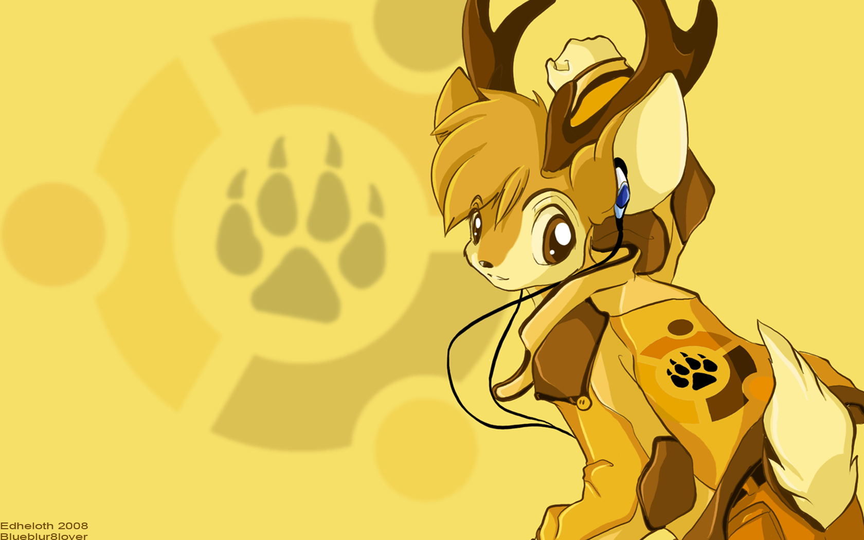 Fursona cervo giallo Ubuntu, 1680x1050 HD, ROG Asus Laptop