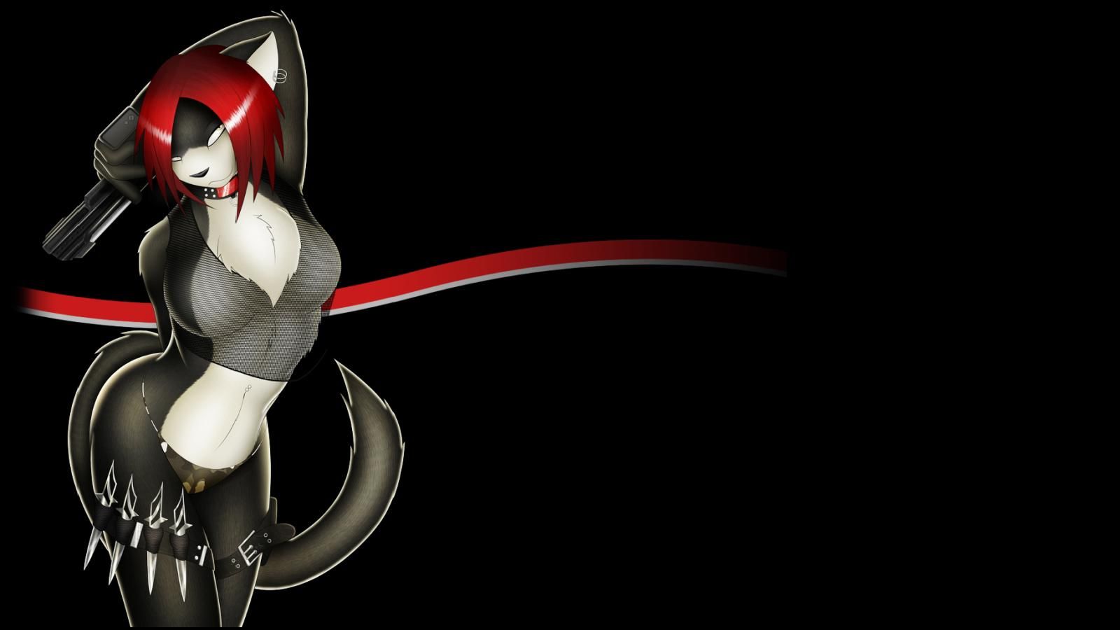 Personaggio furry rosso e nero, 1600x900 HD, Desktop