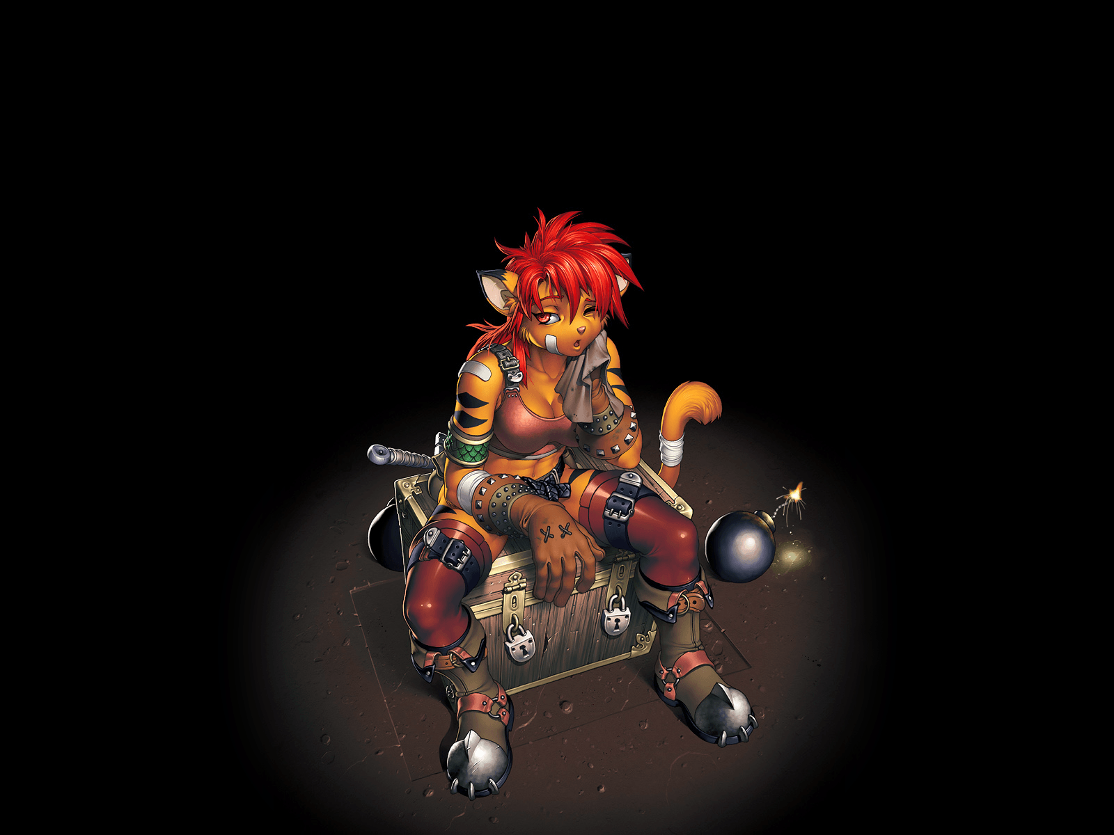 Personaggio furry felino seduto, 1600x1200 HD Ready, Acer Nitro