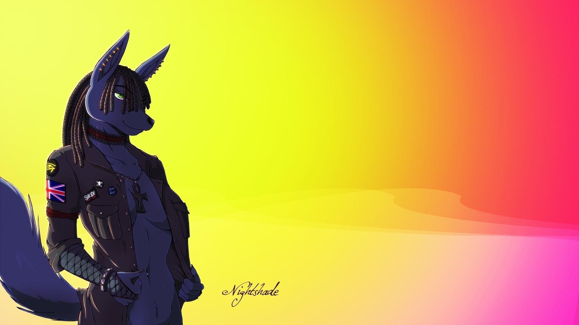 Lupo furry silhouette gradiente, 1920x1080 Full HD 1080p, Laptop