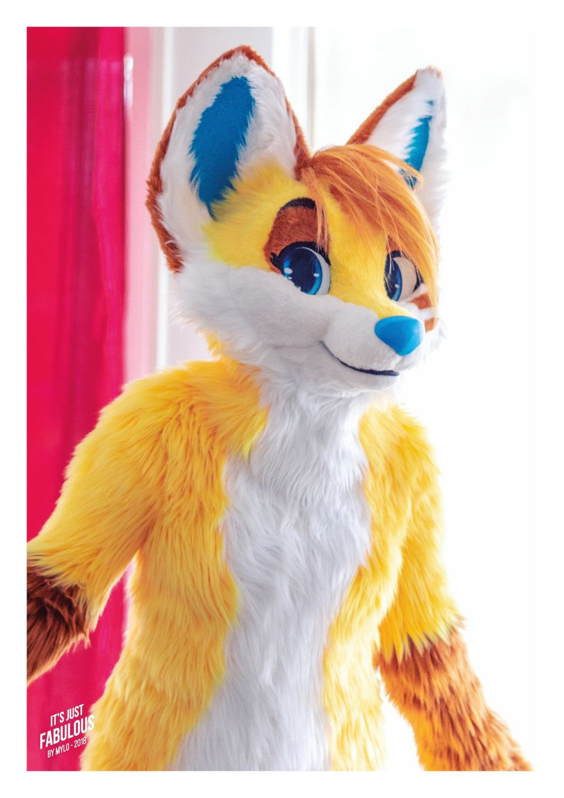 Fursuit volpe arancione bianca, 1811x2561 Verticale, iPhone Plus