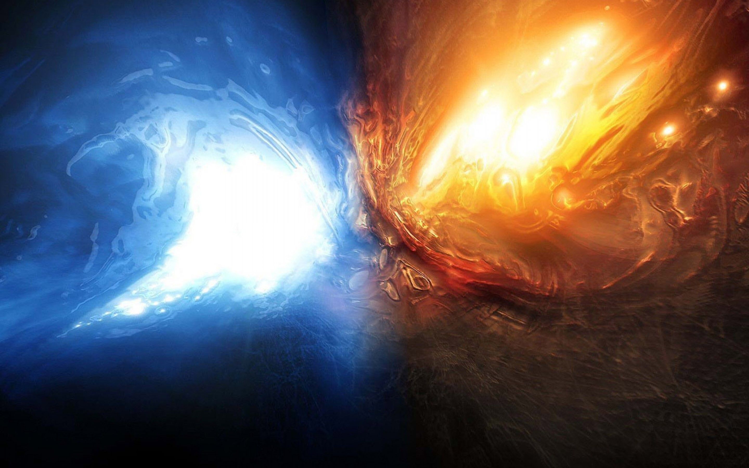 Fusione astratta blu e arancione, 2880x1800 2K+, Desktop