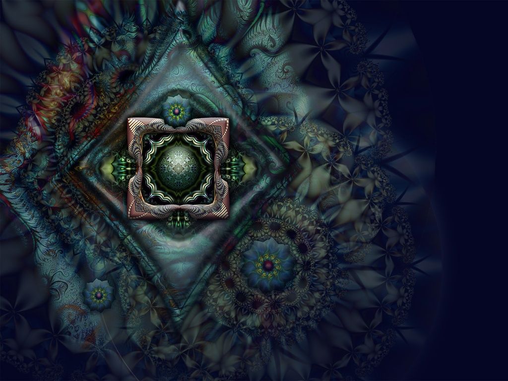 Frattale astratto geometrico scuro, 1024x768 HD, PC