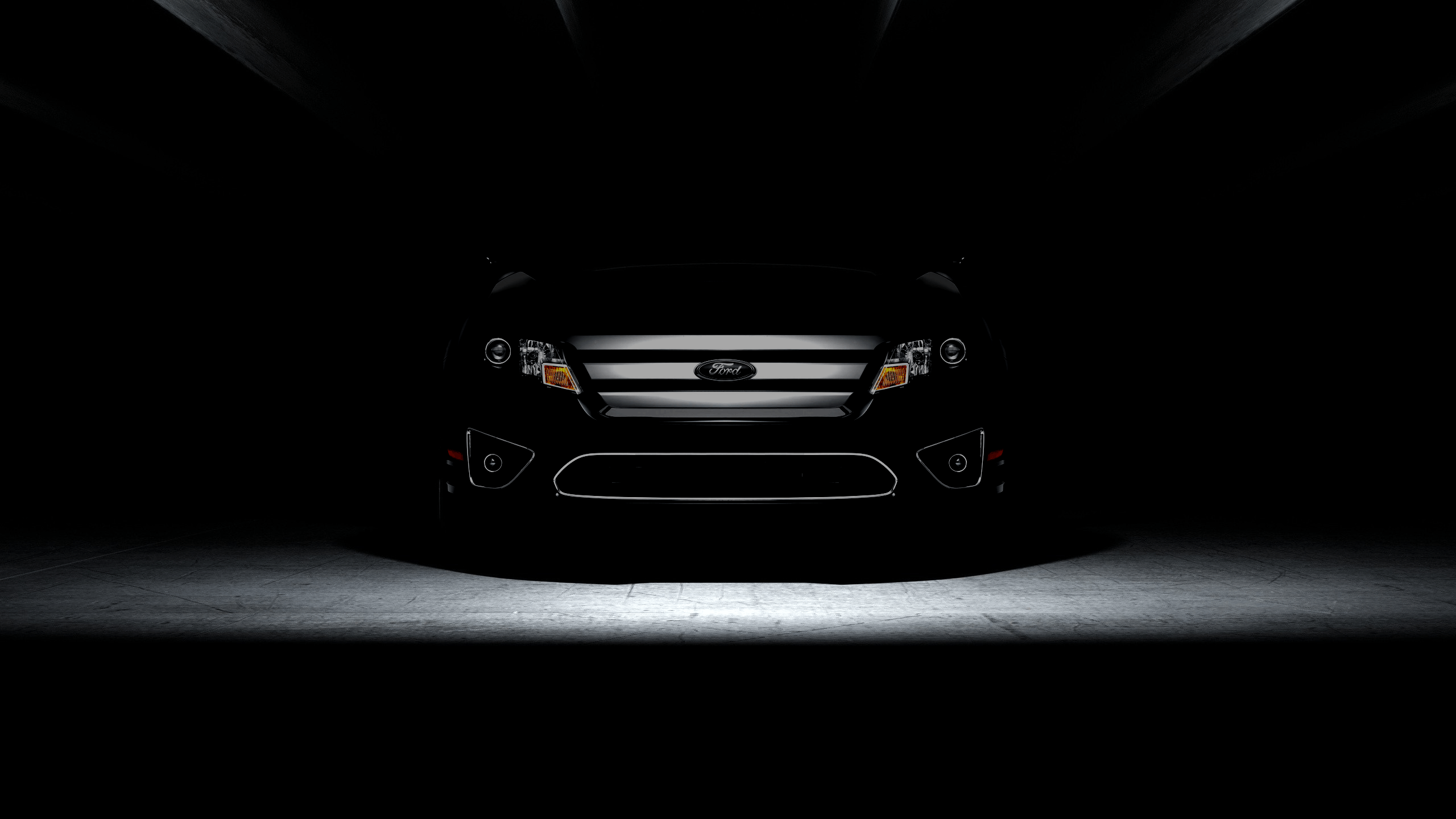 Ford Fusion nera in ombra, 2560x1440 QHD, Monitor Gaming