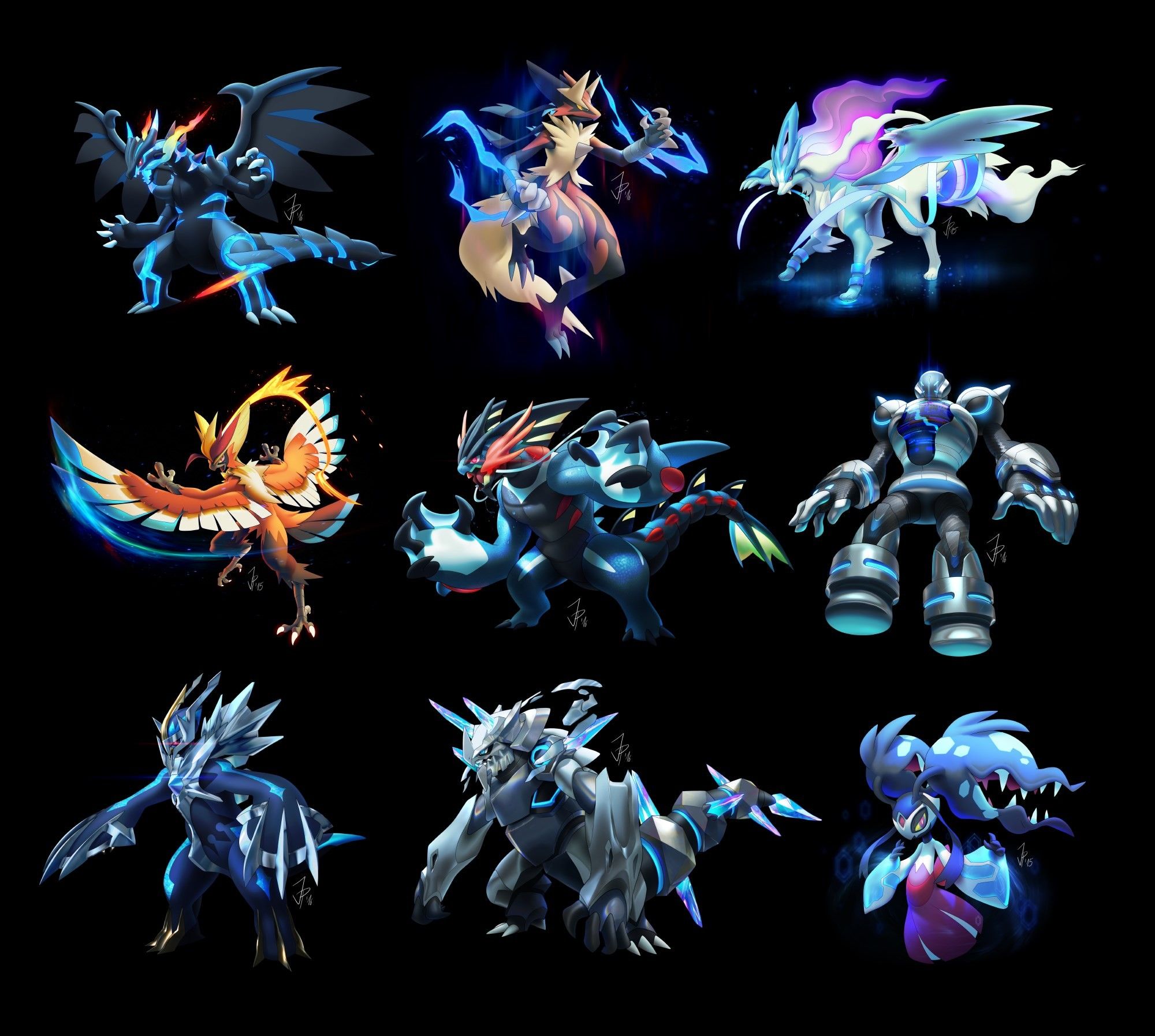 Pokemon fusion griglia scuro, creature tascabili, 2000x1794 alta risoluzione, Desktop