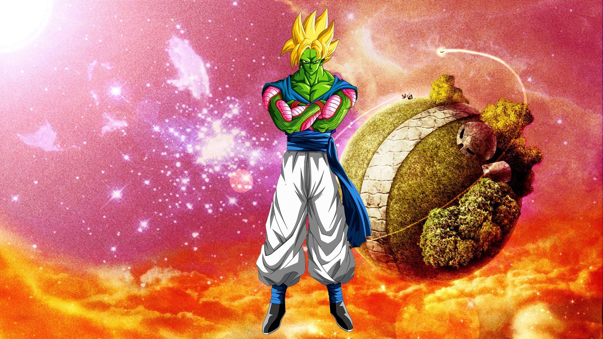 Gogeta fusion Piccolo Dragon Ball, anime di Akira Toriyama, 1920x1080 Full HD, Desktop