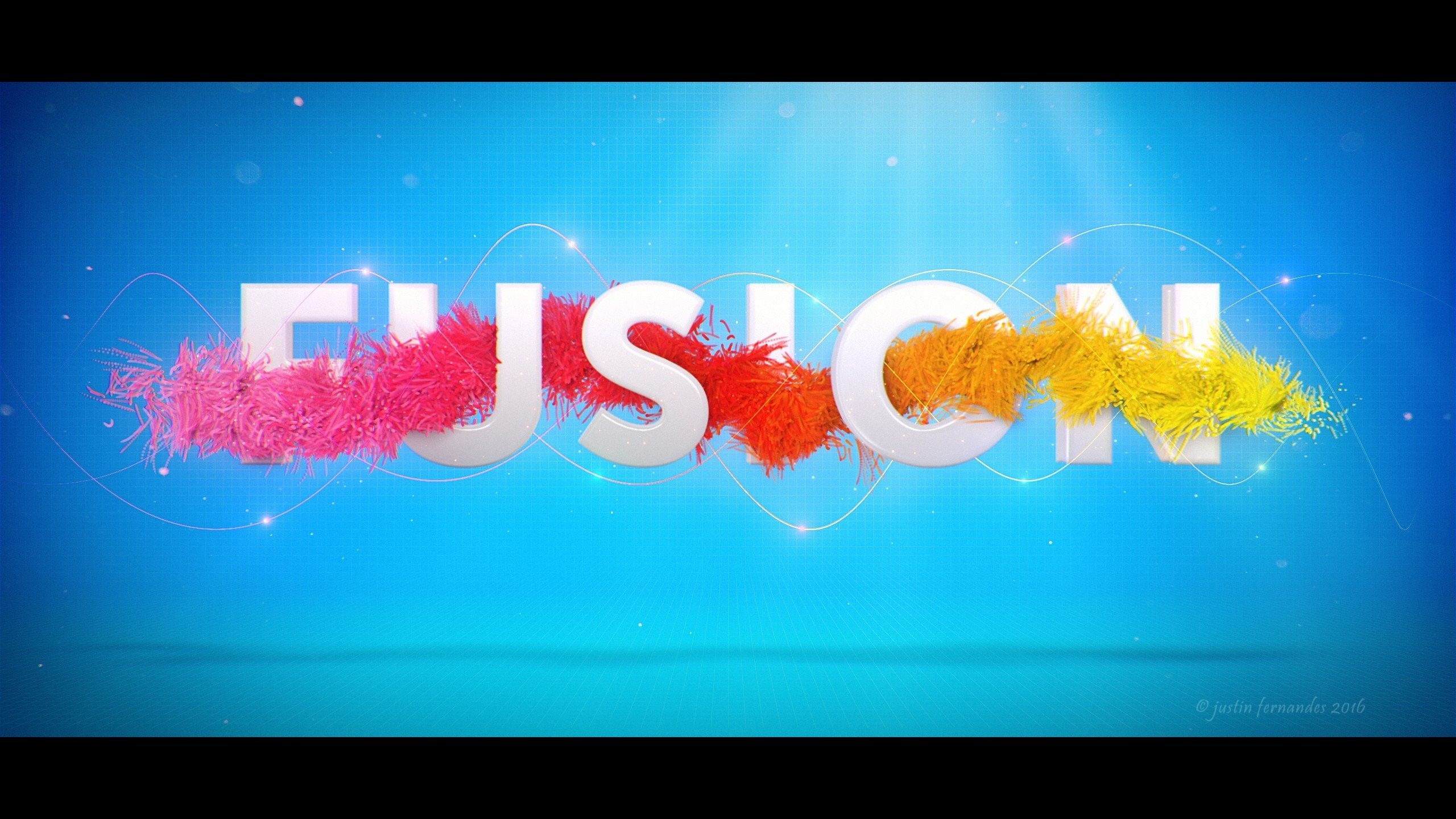 Scritta Fusion con polvere colorata, 2560x1440 2K QHD, PC