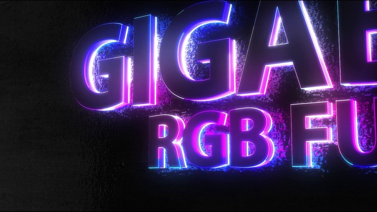 Logo GIGABYTE RGB Fusion neon, 1280x720 HD, Desktop
