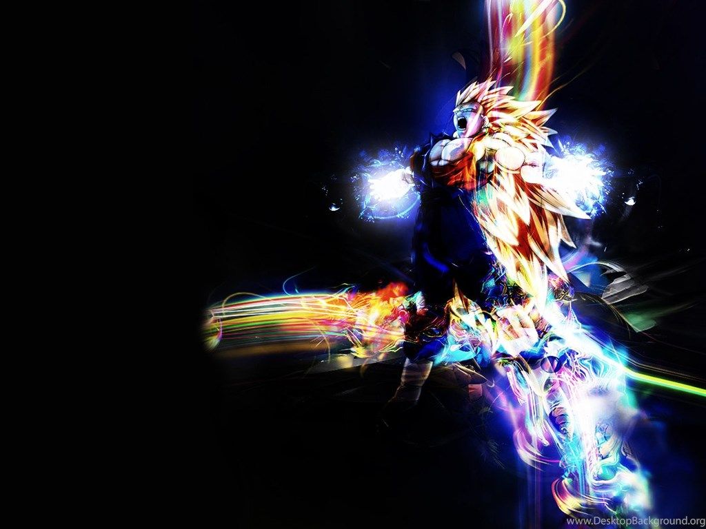 Vegetto Dragon Ball luci colorate, anime di Akira Toriyama, 1024x768 HD, Desktop