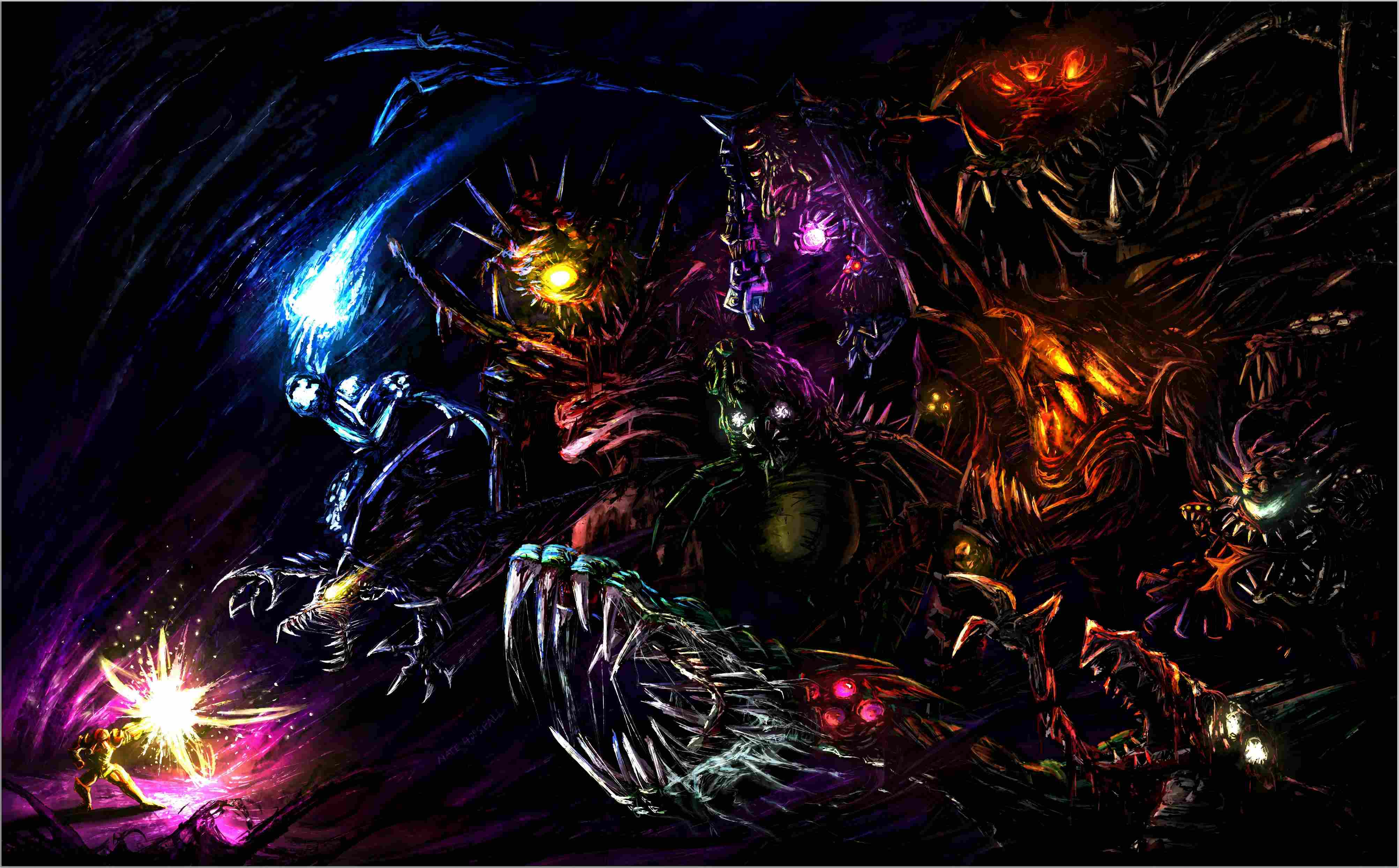 Creature mostruose fusione fantasy scure, 4009x2488 4K, Desktop 4K