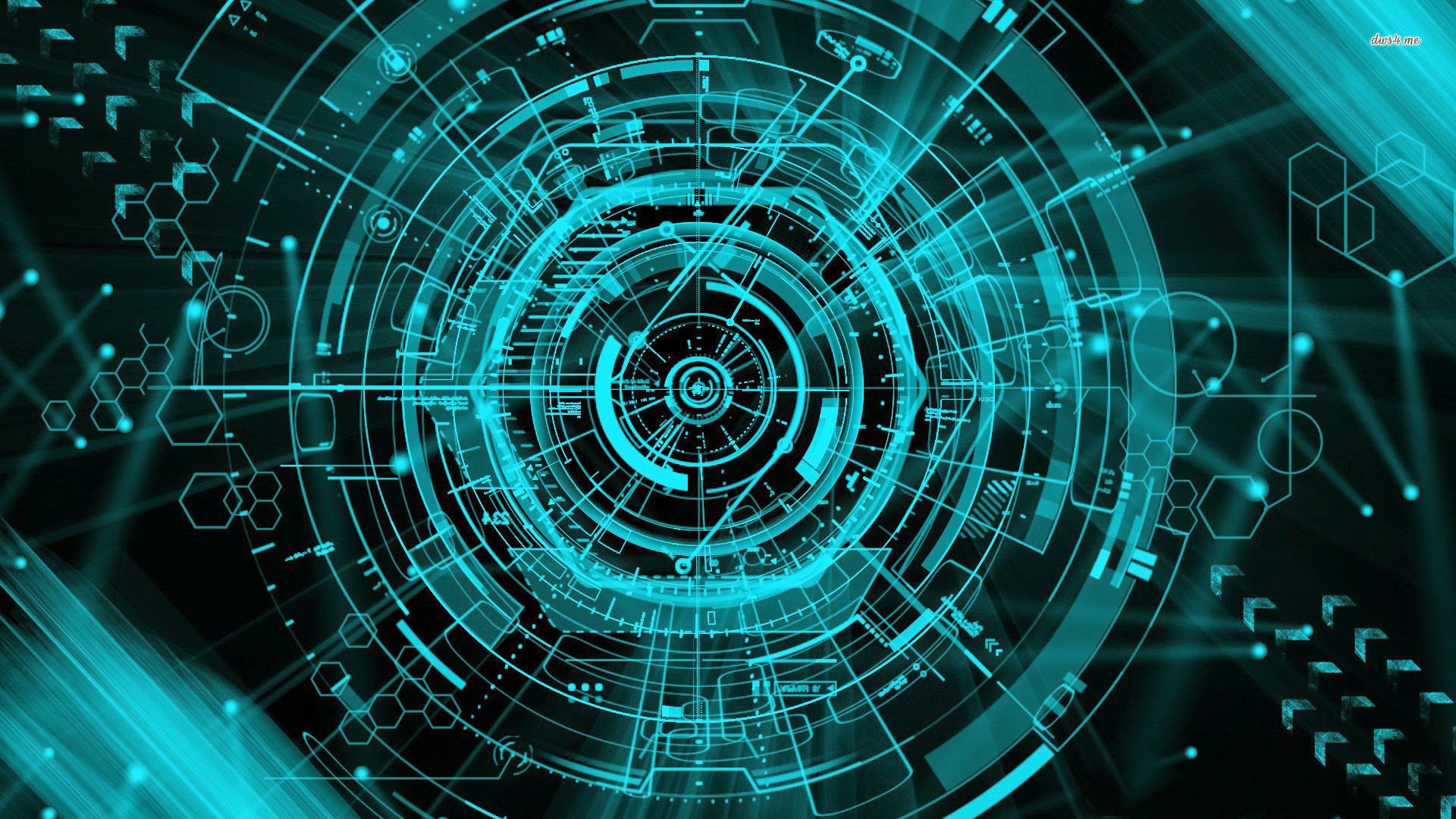 Cerchio tecnologico circuiti blu, 1920x1080 Full HD 1080p, PC