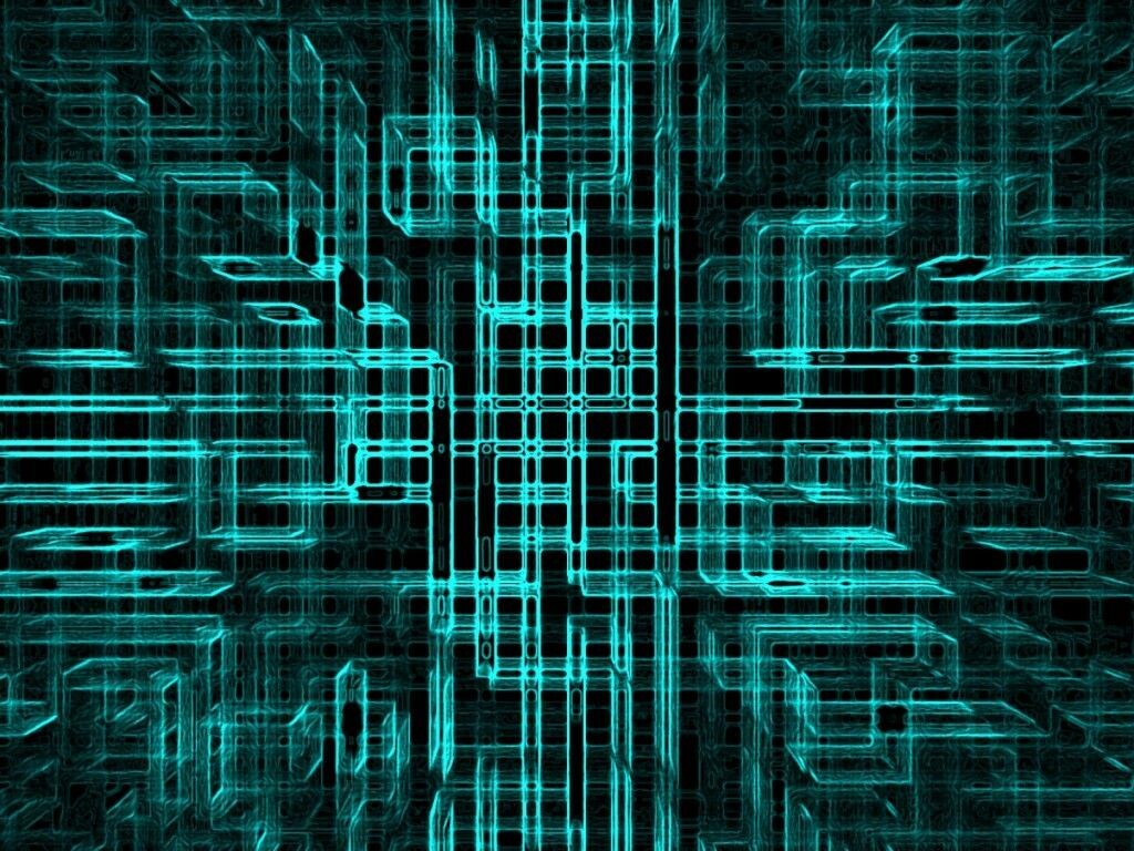 Circuito digitale futuristico ciano, 1024x768 HD, PC Desktop