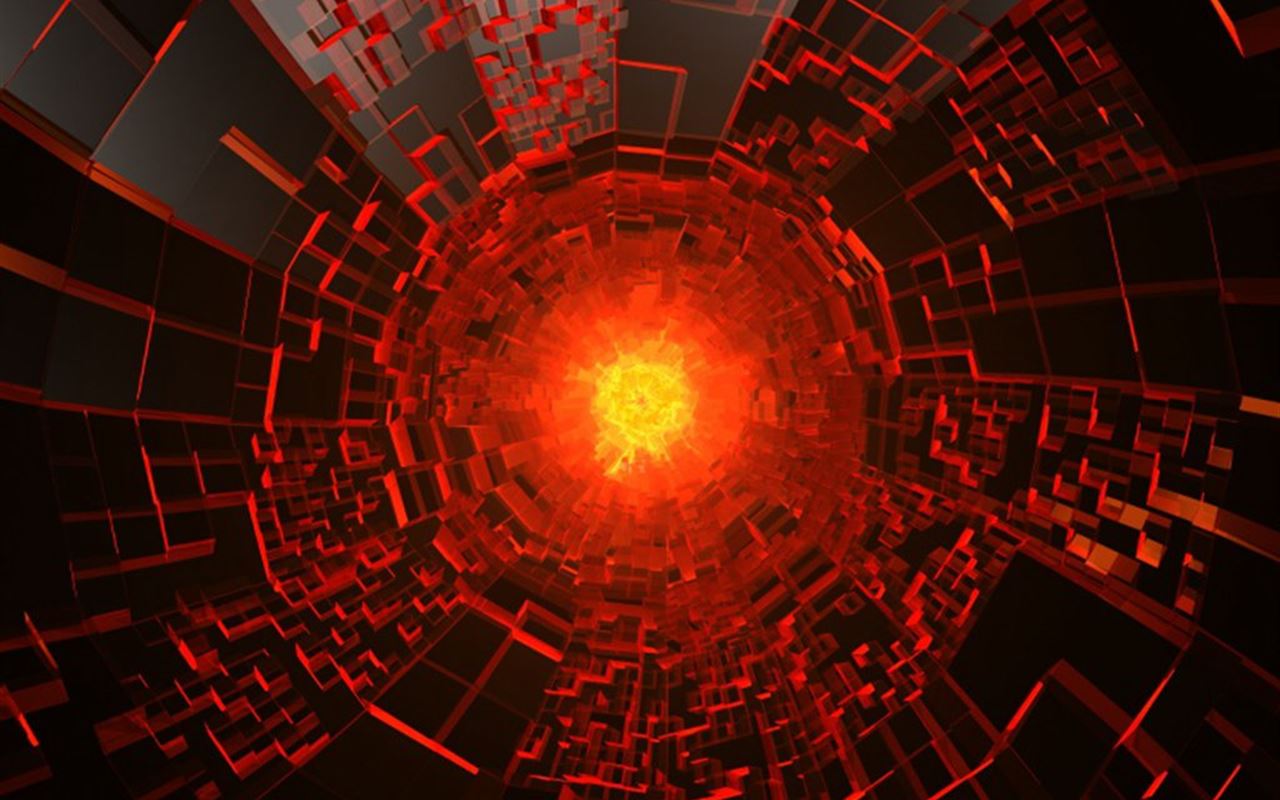 Tunnel digitale rosso futuristico, 1280x800 720p, Laptop