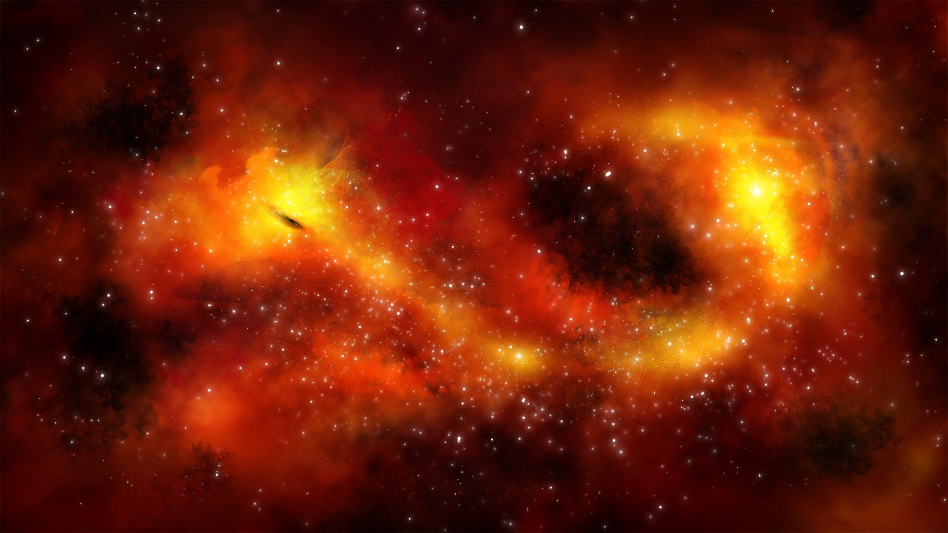Galassia arancione e blu, 1920x1080 Full HD, Desktop