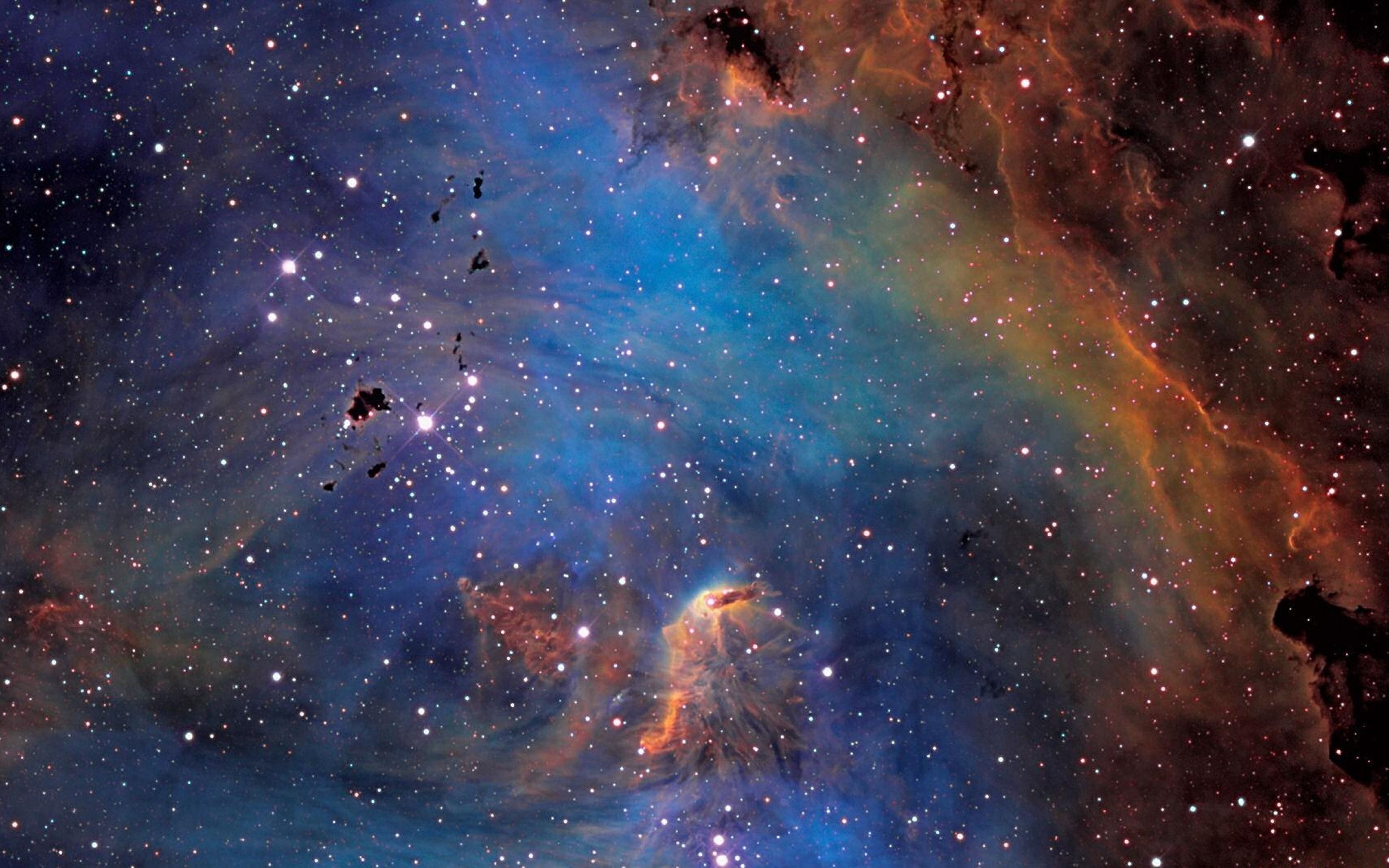 Nebulosa arancione con stelle, 3000x2000 2K, Desktop